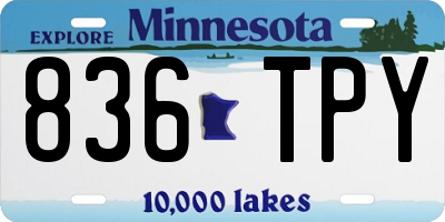 MN license plate 836TPY