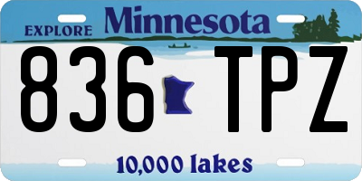 MN license plate 836TPZ
