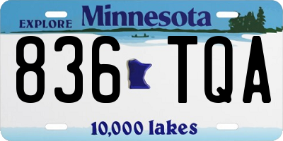 MN license plate 836TQA