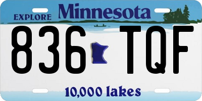 MN license plate 836TQF