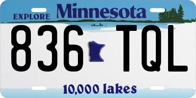 MN license plate 836TQL