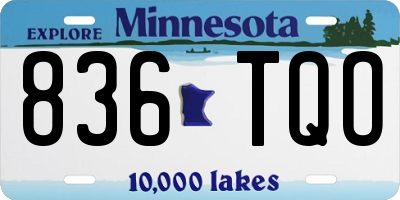 MN license plate 836TQO
