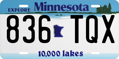 MN license plate 836TQX