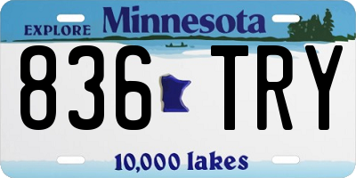 MN license plate 836TRY