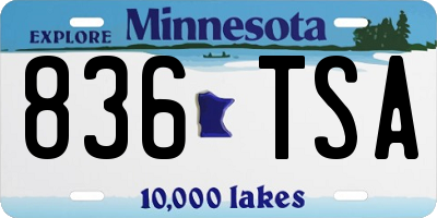 MN license plate 836TSA