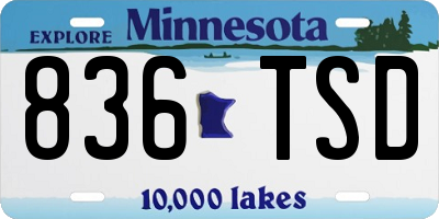 MN license plate 836TSD