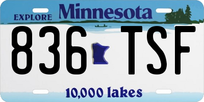 MN license plate 836TSF