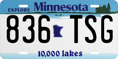 MN license plate 836TSG
