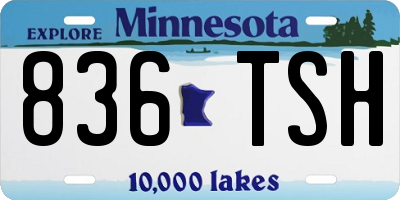 MN license plate 836TSH