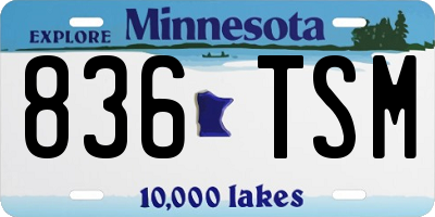 MN license plate 836TSM