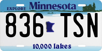 MN license plate 836TSN