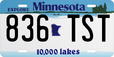 MN license plate 836TST
