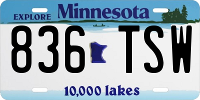 MN license plate 836TSW