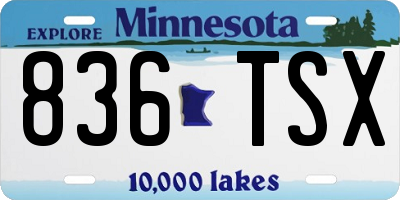 MN license plate 836TSX