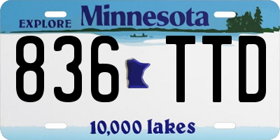 MN license plate 836TTD