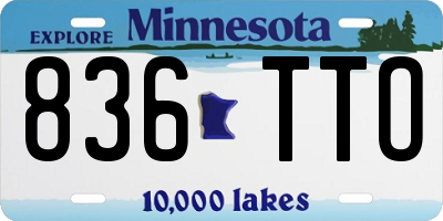 MN license plate 836TTO