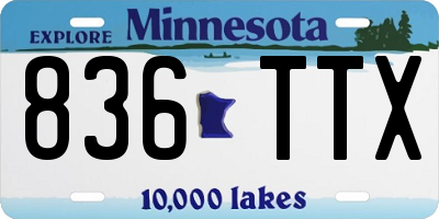 MN license plate 836TTX