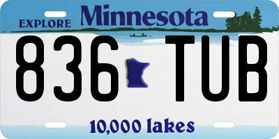MN license plate 836TUB