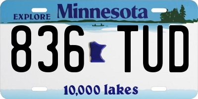 MN license plate 836TUD