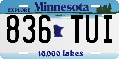 MN license plate 836TUI