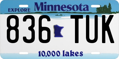 MN license plate 836TUK