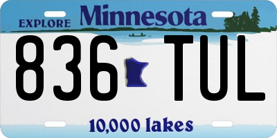 MN license plate 836TUL