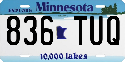 MN license plate 836TUQ
