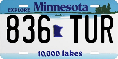 MN license plate 836TUR