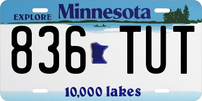 MN license plate 836TUT
