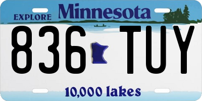 MN license plate 836TUY