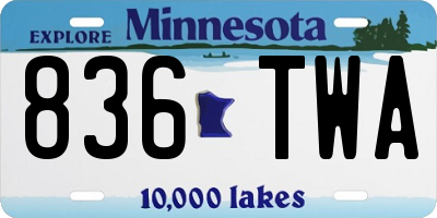 MN license plate 836TWA