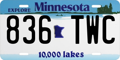 MN license plate 836TWC