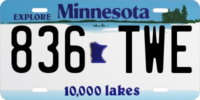 MN license plate 836TWE