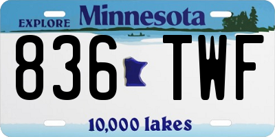 MN license plate 836TWF