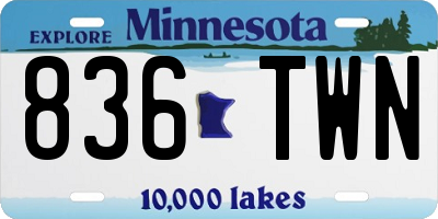 MN license plate 836TWN