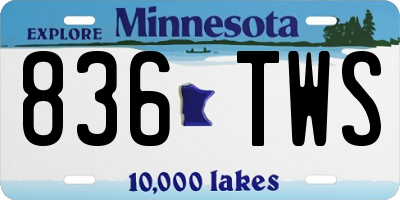 MN license plate 836TWS