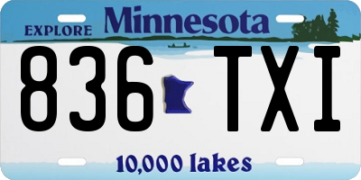 MN license plate 836TXI
