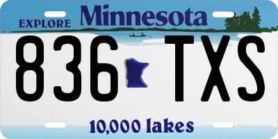 MN license plate 836TXS