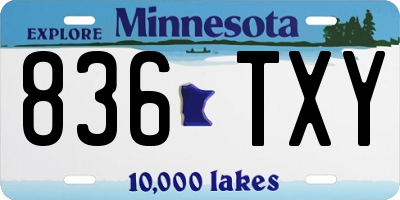 MN license plate 836TXY