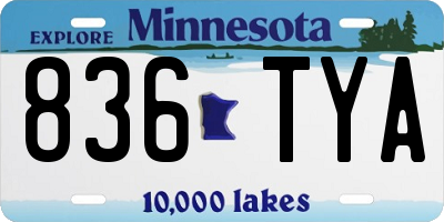 MN license plate 836TYA