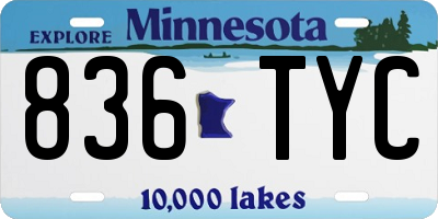 MN license plate 836TYC