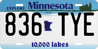 MN license plate 836TYE