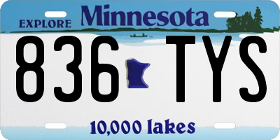 MN license plate 836TYS