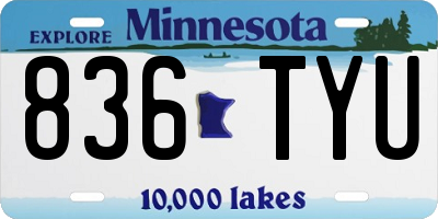 MN license plate 836TYU