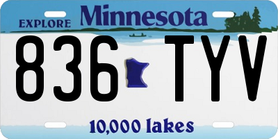 MN license plate 836TYV