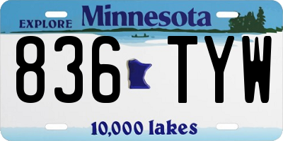 MN license plate 836TYW