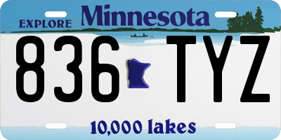 MN license plate 836TYZ