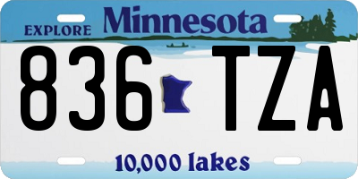 MN license plate 836TZA