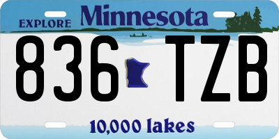 MN license plate 836TZB