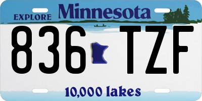 MN license plate 836TZF